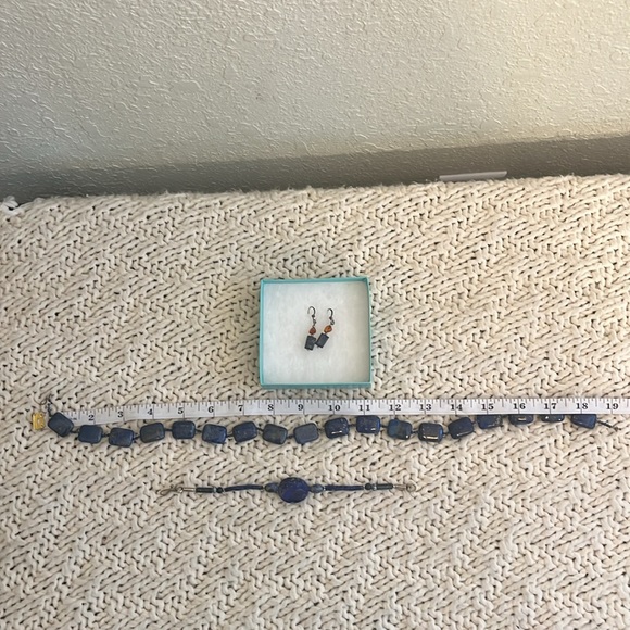 Natural Lapis Lazuli Necklace, Bracelet and Earring Set - Picture 3 of 3